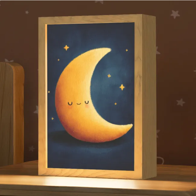 Kids’ Night Light - Moon - Yellow - Stars - Face