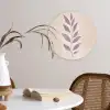 Tak - Bladeren - Minimalistisch - Beige Wandcirkel plexiglas klein -sfeer4