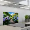 Hortsensia - Pad - Bloemen keuken achterwand spatscherm klein -3d_schuin
