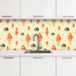 Patronen - Paddestoel - Oranje keuken achterwand 2 middel 871 -3d