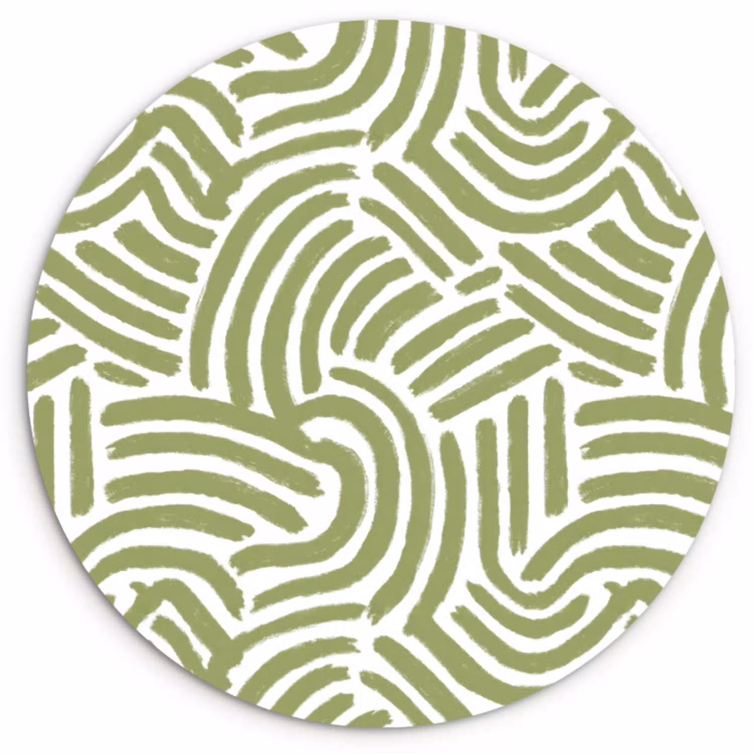 Saliegroen - Abstract - Bogen - Handgetekend - Patroon Wandcirkel plexiglas klein 852 -3d