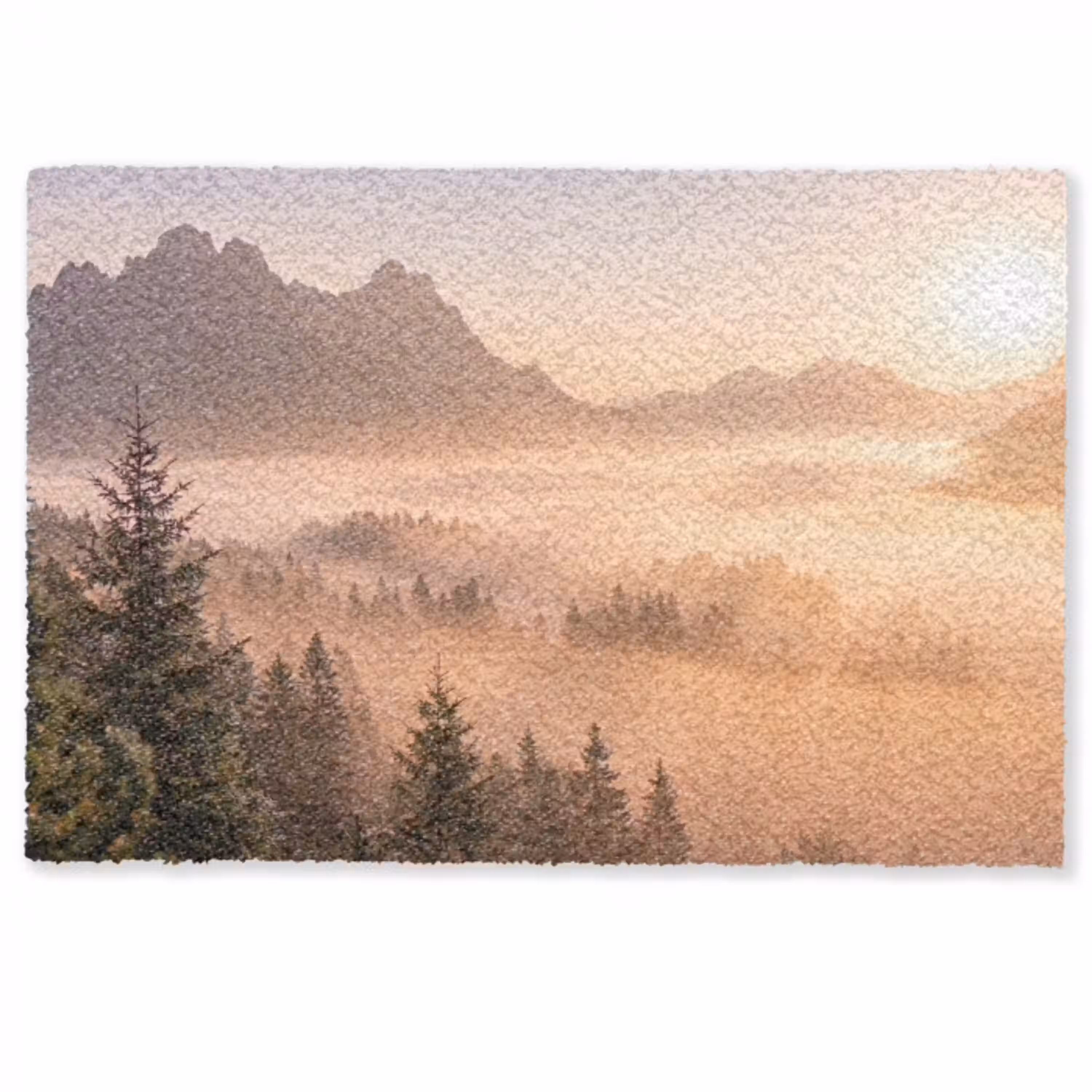 Zonlicht - Mist - Bergen - Bomen Deurmat klein -zkaufland3d