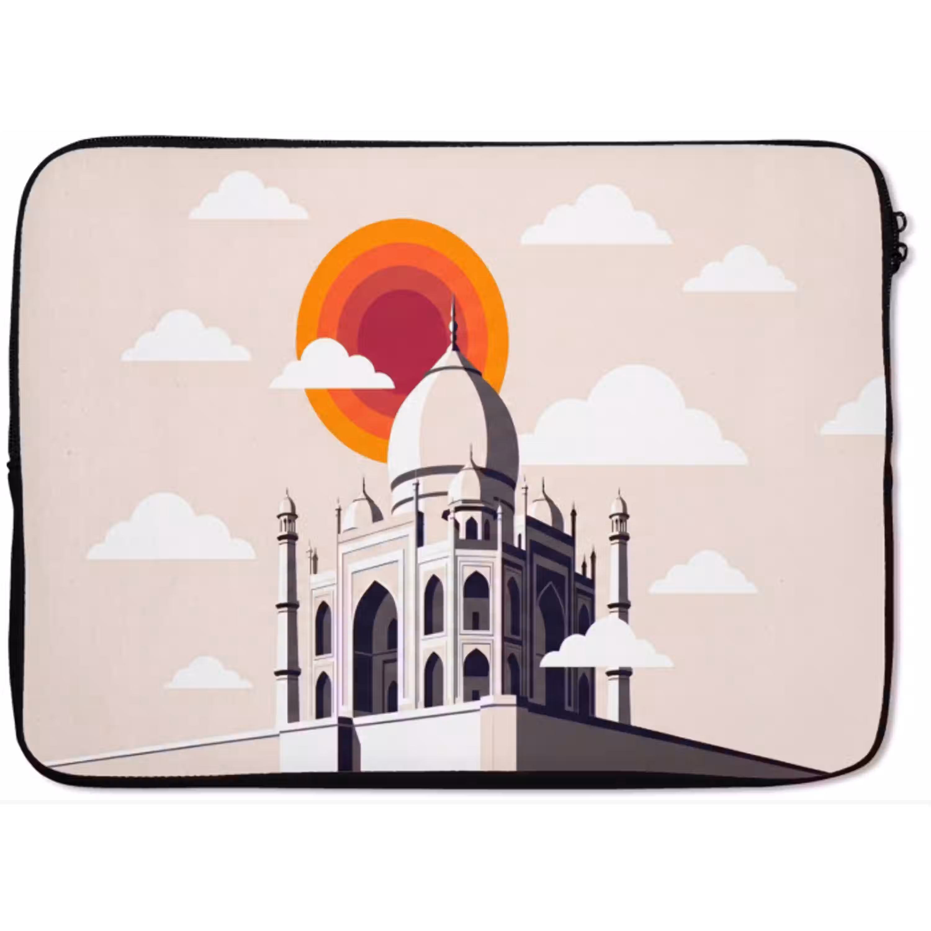 Taj Mahal - Zon - Koepel - Architectuur - India - Grafisch laptophoes neopreen klein -zkaufland3dotto