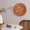 Bloemen - Wit - Subtiel - Roestkleur Akoestische PET Vilt - Rond klein -sfeer3