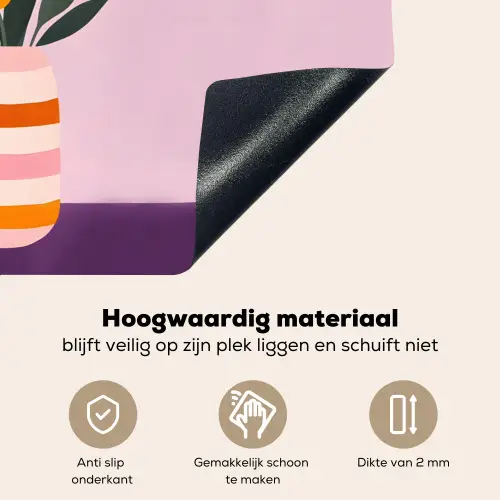 Tulpen - Vaas - Strepen - Paars Inductie beschemer met haakjes klein -ky-onderkant-nl