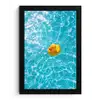 Badeend - Dobberen - Blauw fotolijst zwart zonder passe partout klein -3d