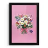 Bloemen - Quote - Kaartje - Kleurrijk fotolijst zwart zonder passe partout klein -3d