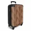 Roodbruin met hout structuur NBS - Handbagage koffer - Volwassenen Unisex middel -productfoto_3d