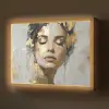 Sierlijk - Vrouw - Goud - Ogen Light Box met batterij (Wandlamp) middel -z3d_website