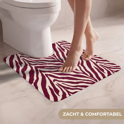 Zebra - Motief - Bordeaux - Rood WCmat U-uitsnede middel 1014 -USP_ZachtNL