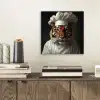 Tijger - Kokskleding - Bruin aluminium wit klein -sfeer1