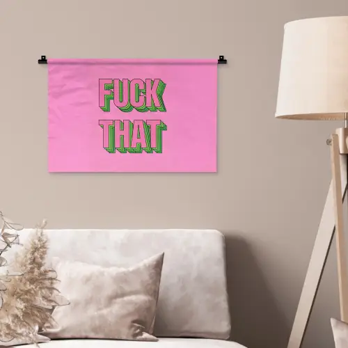 Tekst - Bold - Roze Wandkleed katoen klein -sfeer4