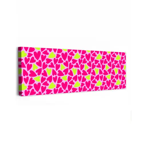 Patroon - Hart - Roze - Groen canvas 2cm klein 828 -z3d