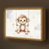 Aap - Dier - Kinderen Light Box met batterij (Wandlamp kind) middel -z3d_website