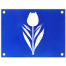 Tulp - Minimalistisch - Bladeren - Wit tuinposter los doek klein -3d
