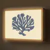 Blauw koraal - Vertakkingen - Beige Light Box met batterij (Wandlamp) middel -z3d_website