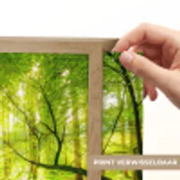 Bos - Landschap - Water - Bomen - Zon - Groen - Natuur Light Box met batterij (Wandlamp) middel -USP_websiteprintNL