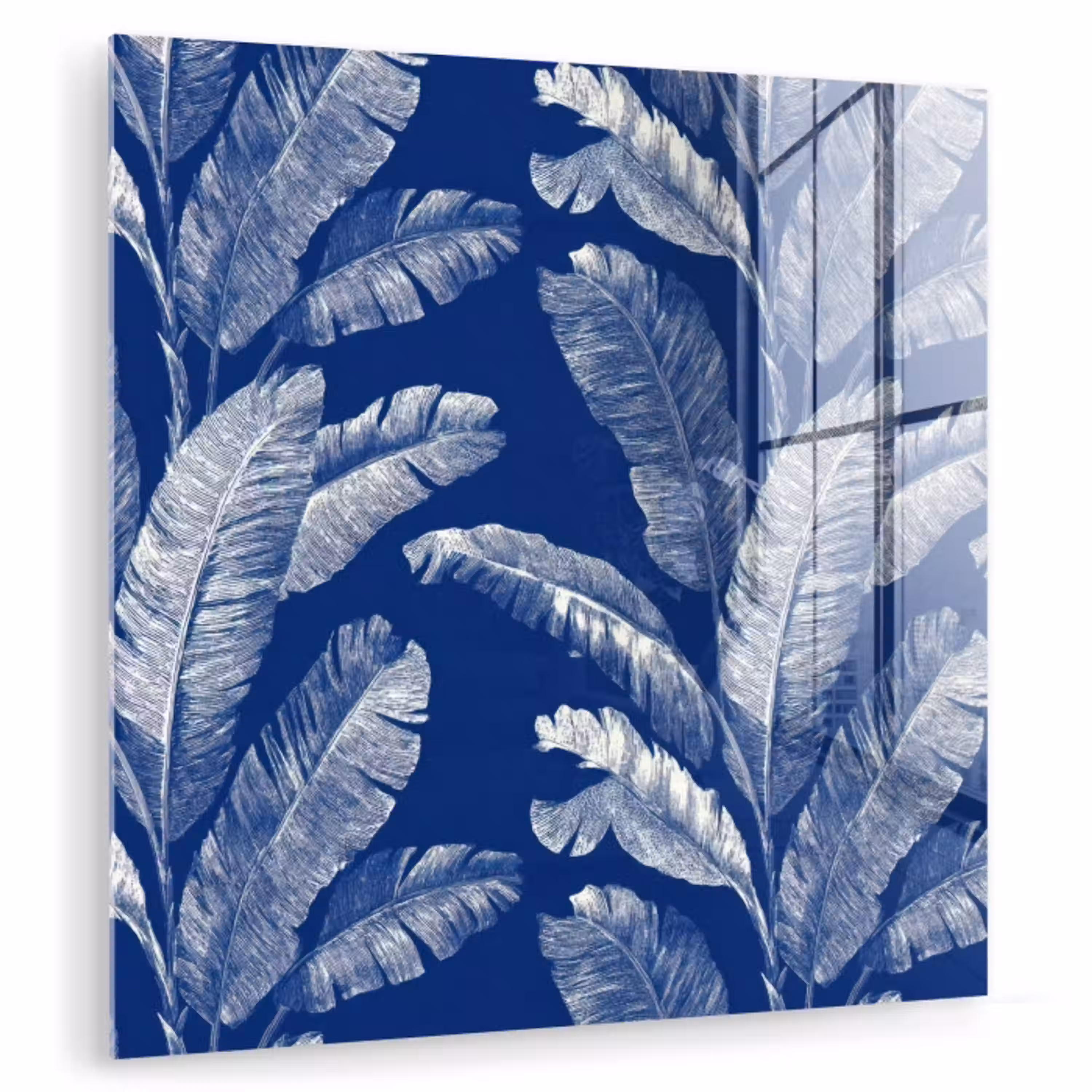 Blad - Palm - Blauw plexiglas 5mm klein 11 -zzzproduct_nieuw