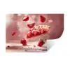 Aardbei - Taart- Eten - Roze Muursticker klein -3d