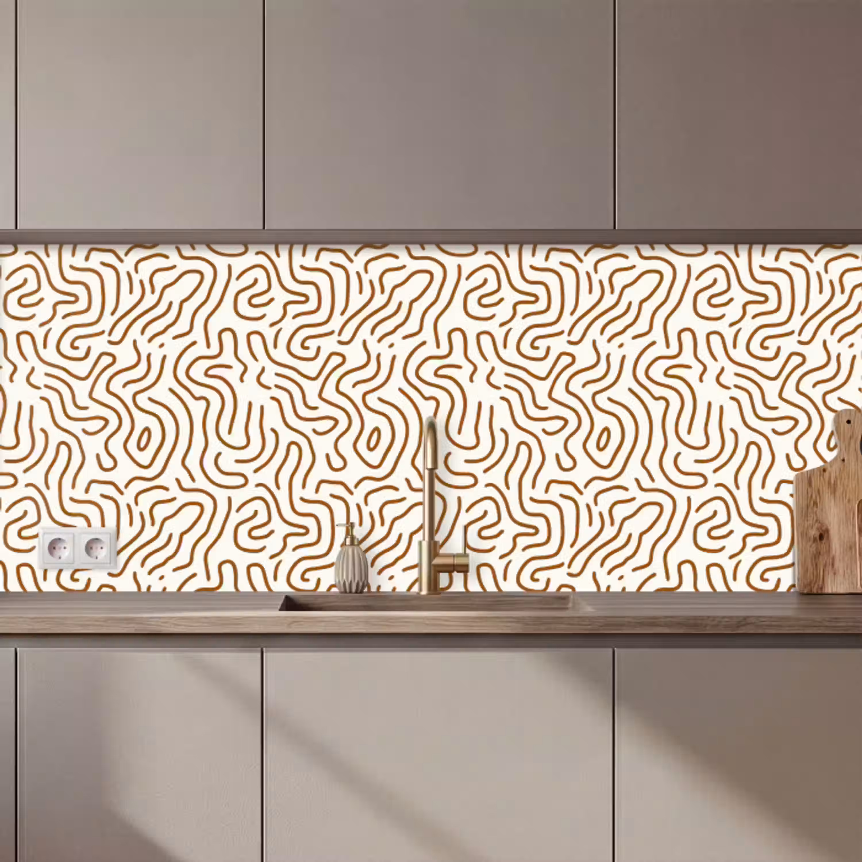 Minimalistisch - Patroon - Terracotta keuken achterwand 2 middel 871 zz_3dshopping