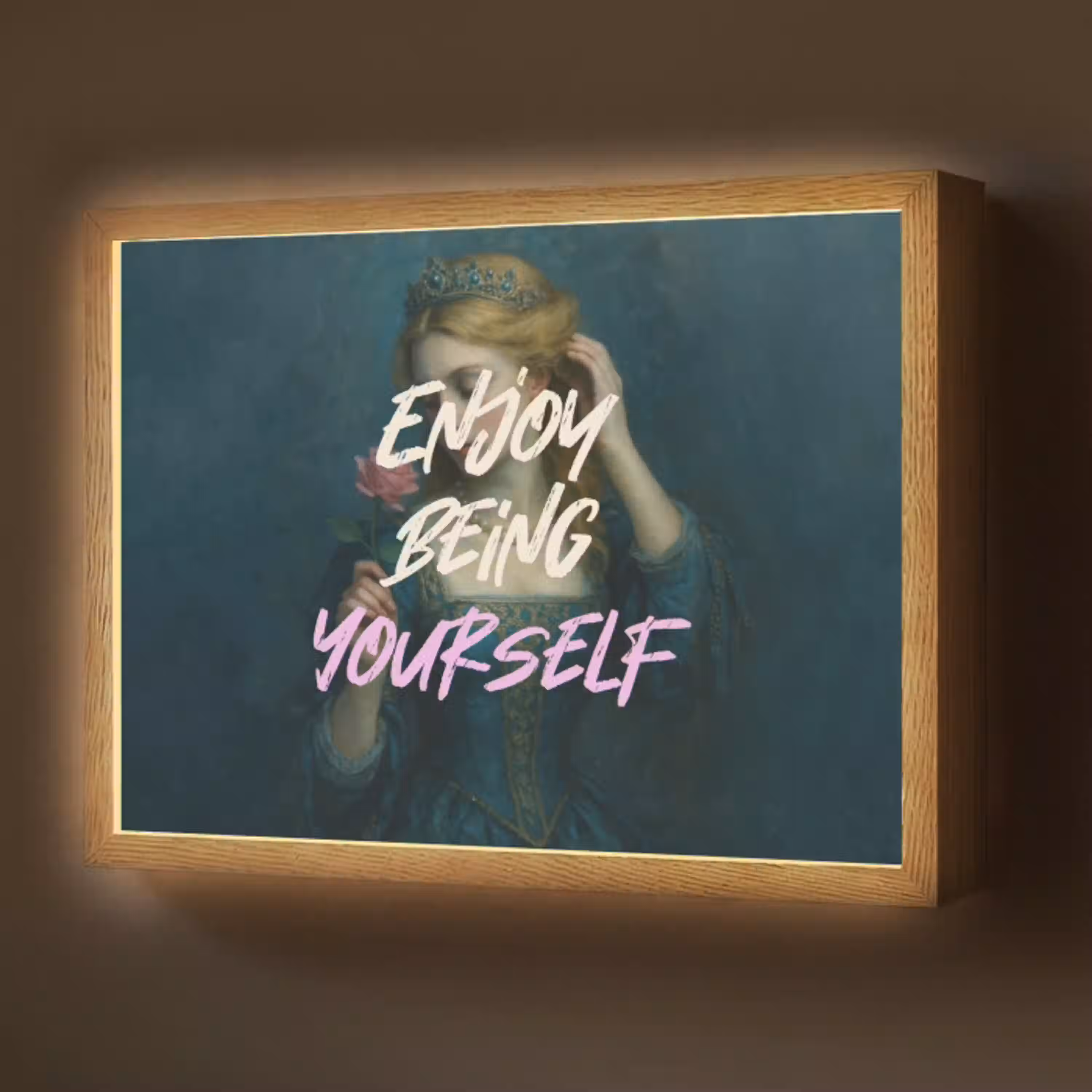 Vrouw - Roos - Quote Light Box met batterij (Wandlamp) middel -z3d_website
