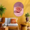 Grapefruit - Roze - Disco - Shiny Wandcirkel Ovaal Glas middel -sfeer4