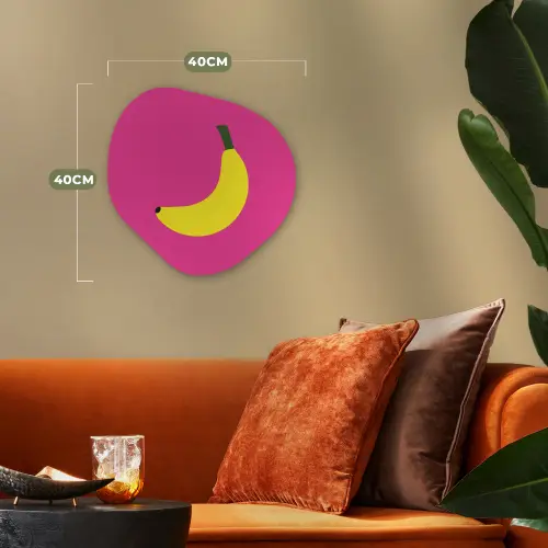Banaan - Geel - Fruit Wandcirkel Organisch Forex 3mm klein -sfeer3
