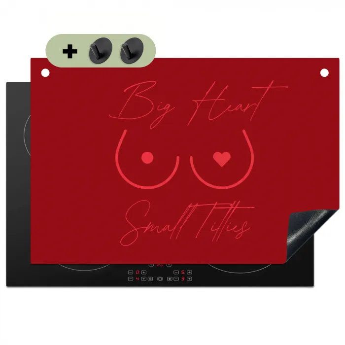 big heart small titties - Hart - Rood Inductie beschemer met haakjes klein -3d