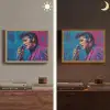 Zingende man - Glitterjas - Microfoon Light Box met batterij (Wandlamp) middel -sfeer3