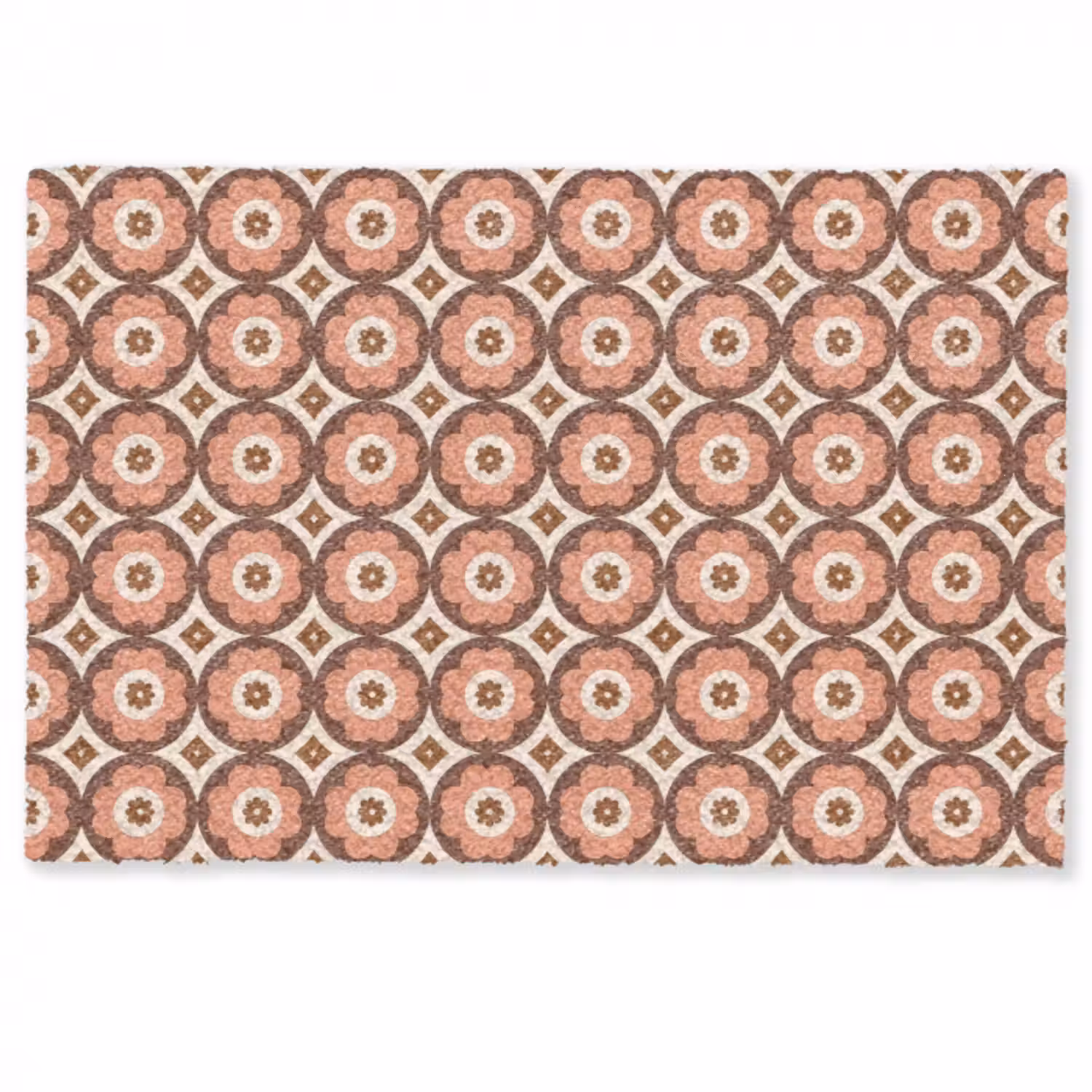Fußmatte - Blumenformen - Muster - Rosa - Vintage