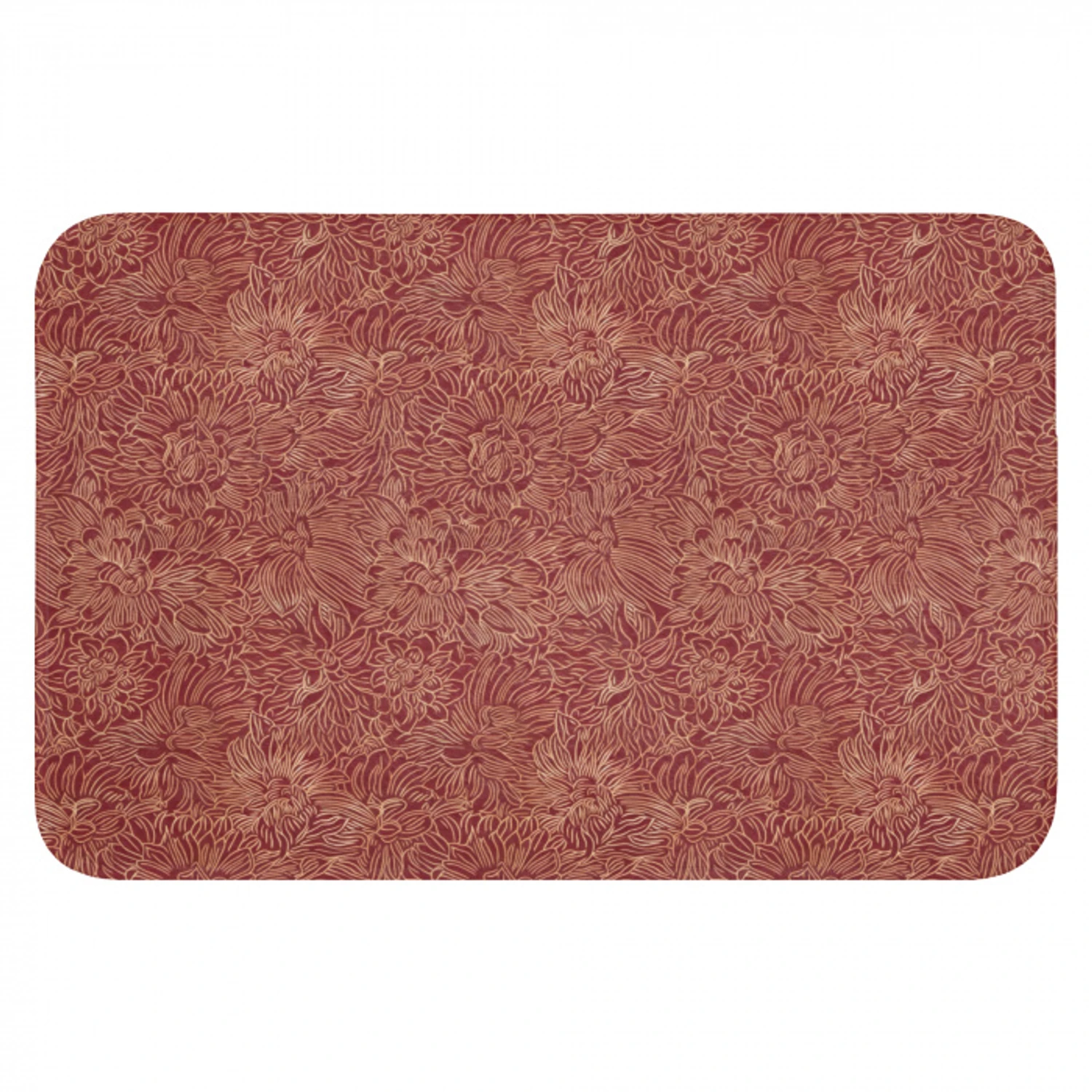 Bloemen - Motief - Rood Badmat klein 997 -3d
