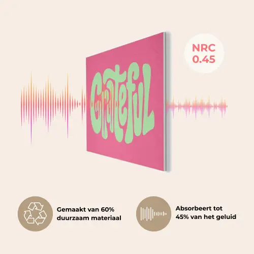 Grateful - Groen - Grafisch - Vloeiend PET vilt klein -USP_NL