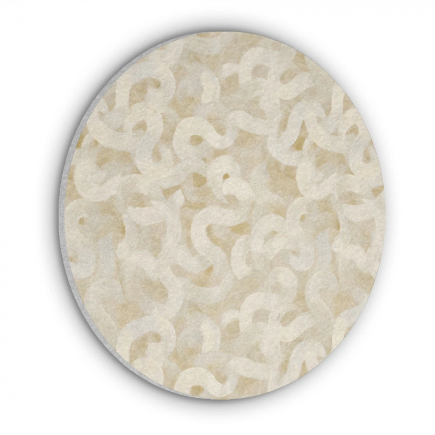 Abstract - Lijnen - Beige Akoestische PET Vilt - Rond klein 838 -3d