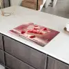 Aardbei - Taart- Eten - Roze Inductie beschermer vinyl 3mm klein -sfeer8