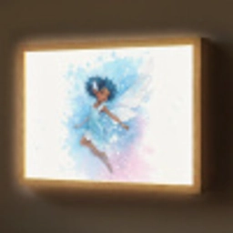 Elf - Blauw - Magie - Roze Light Box met batterij (Wandlamp) middel -z3d_website