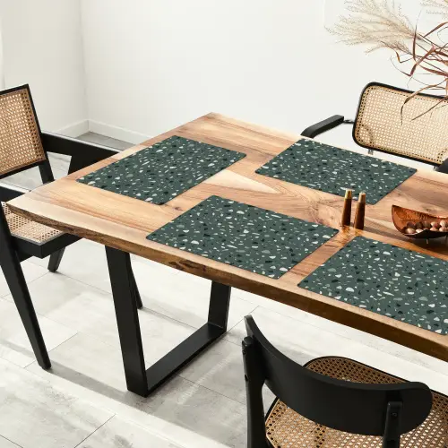 Terrazzo -  Patroon - Kleurrijk - Groen Placemat vinyl groot 368 -zzsfeer4_Kitchenyeah-website