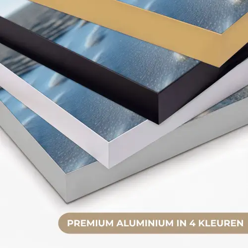 Strand - Schild - Water - Blauw Textielframe zwart klein -USP_kleurenNL