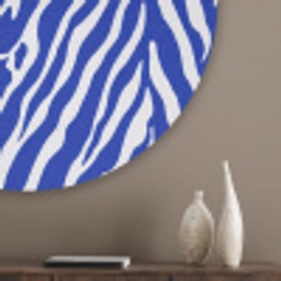 Zebra - Patroon - Kobalt - Blauw Akoestische PET Vilt - Rond klein 838 -sfeer5_closeup