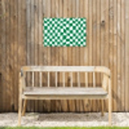 Schaakbord - Golvend - Groen Tuinposter op houten frame 2 cm dik klein 845 -sfeer4