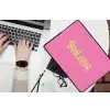 Roze - Groene Bonjour - art-deco laptophoes neopreen klein -bureau