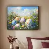 Grasveld - Eieren - Bloemen Textielframe zwart klein -sfeer1