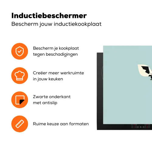 Giraffe - Illustratie - Bruin - Minimalistisch Inductie beschermer vinyl 3mm klein -zzzzzzz-td-ups