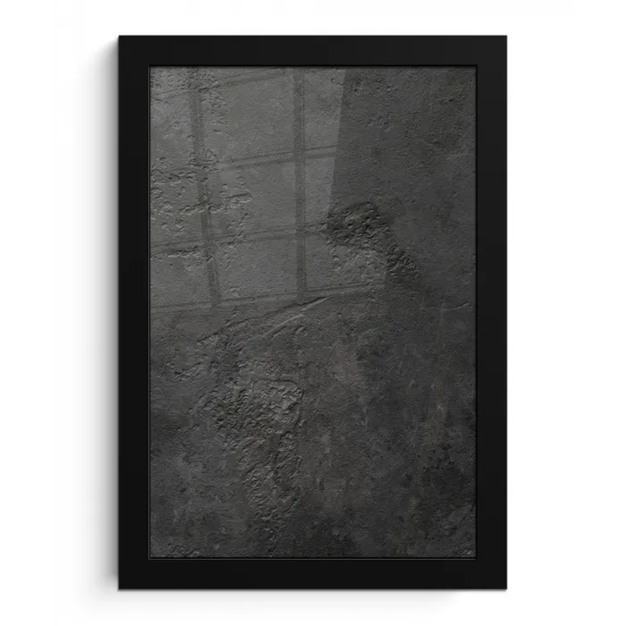 Beton - Structuur - Industrieel - Zwart - Grijs fotolijst zwart zonder passe partout klein -3d