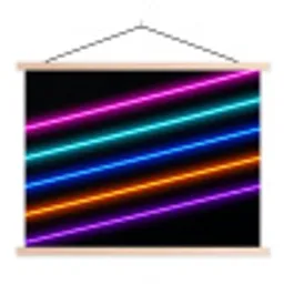 Esthetiek - Retro - Neon textielposter latten blank klein -3d