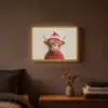 Schotse Hooglander - Kerst - Muts - Trui - Winter Light Box met batterij (Wandlamp) middel -sfeer4