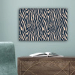 Zebra - Patroon - Blauw - Beige canvas 2cm klein 34 -sfeer4