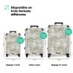 Linnen - Patroon - Groen NBS - Handbagage koffer - Volwassenen Unisex middel zzzzzzVergelijking_3FR