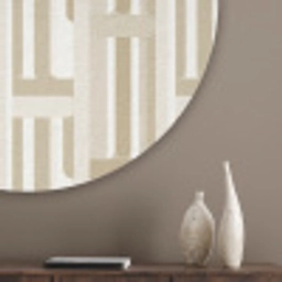 Modern - Geometrisch - Beige Akoestische PET Vilt - Rond klein 838 -sfeer5_closeup