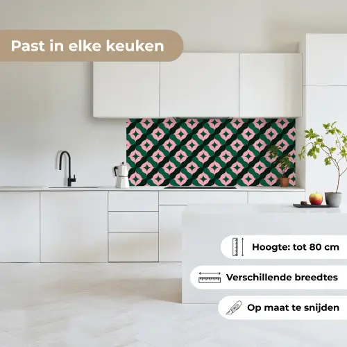 Groen - Roze - Retro - Sterren keuken achterwand 2 middel 871 -sfeer4_NL