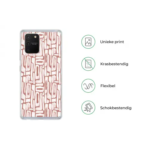 Roze - Wit - Organisch Telefoonhoesje Samsung Galaxy S10 Lite klein 364 -specsS10Lite